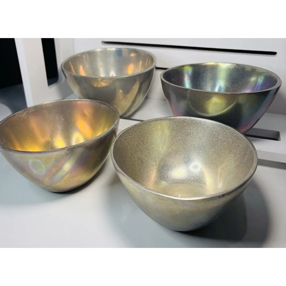 Pottery Barn Metallo Collection Set Of 4 Metal Aluminum